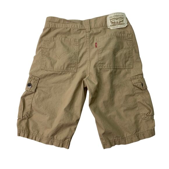 Levi's Cargo Shorts Boys Sz 10R Tan Khaki Pockets 10" Inseam Uniform Utility - Picture 2 of 6